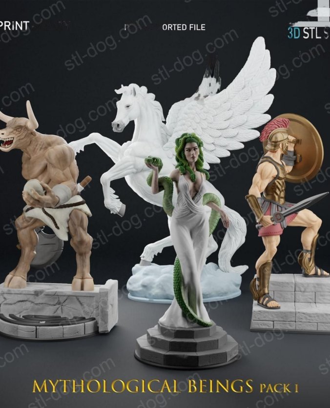 神话生物组合 牛头人 美杜莎 天马 3D打印图纸